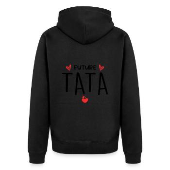 Future Tata Cadeau Pour Une Future Tante - Veste à capuche bio Premium Unisexe - noir - Dos - Nico (187cm)
