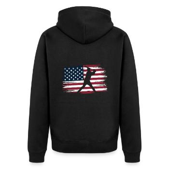Baseball Player American Flag USA Camo Patriotic - Veste à capuche bio Premium Unisexe - noir - Dos - Nico (187cm)