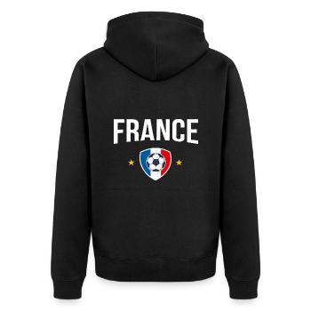 équipe de france football suppourter championnat - Veste à capuche bio Premium Unisexe - noir - Dos - Nico (187cm)