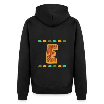 igel e 22 e - Unisex Premium Bio Zip Hoodie - Schwarz - Hinten - Nico (187cm)