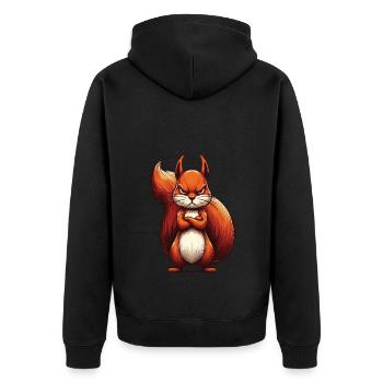 Squirrel Squirrel Squirrel Lover Rodent - Unisex Premium Organic Zip Hoodie - black - Back - Nico (187cm)