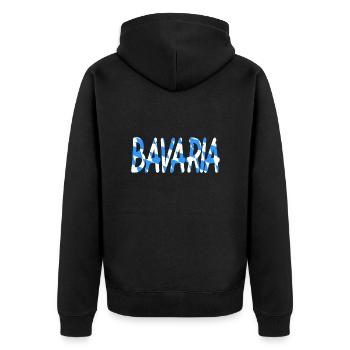 Bavaria - Unisex Premium Bio Zip Hoodie - Schwarz - Hinten - Nico (187cm)
