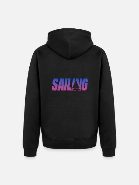 Segeln - Unisex Premium Bio Zip Hoodie - Schwarz