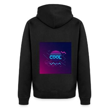 Abstrait et cool : votre prochain accroche-regard - Veste à capuche bio Premium Unisexe - noir - Dos - Nico (187cm)