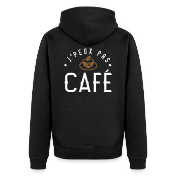 J'peux pas j'ai café cafetier torréfacteur barman - Veste à capuche bio Premium Unisexe - noir - Dos - Nico (187cm)