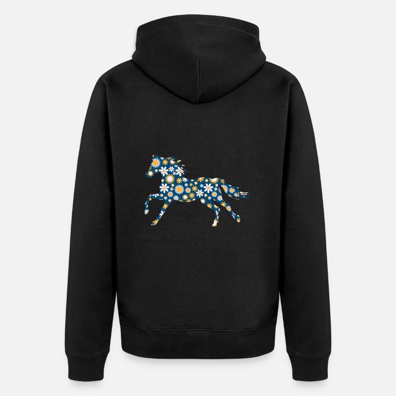 cheval poney cavalière cavalier - Veste à capuche bio Premium Unisexe - noir