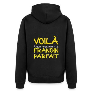 Frangin Parfait - Veste à capuche bio Premium Unisexe - noir - Dos - Nico (187cm)