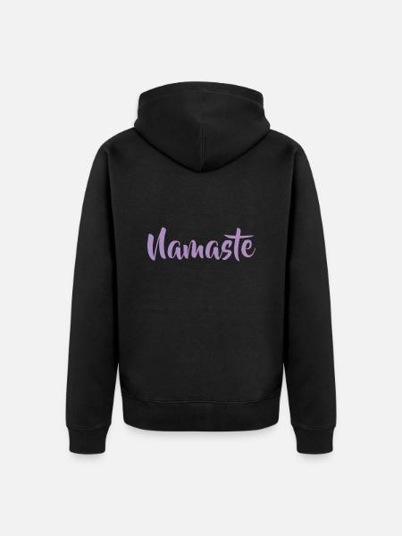 Namaste - Unisex Premium Bio Zip Hoodie - Schwarz