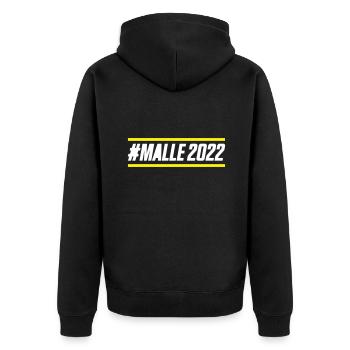 Malle 2022 - Unisex Premium Bio Zip Hoodie - Schwarz - Hinten - Nico (187cm)