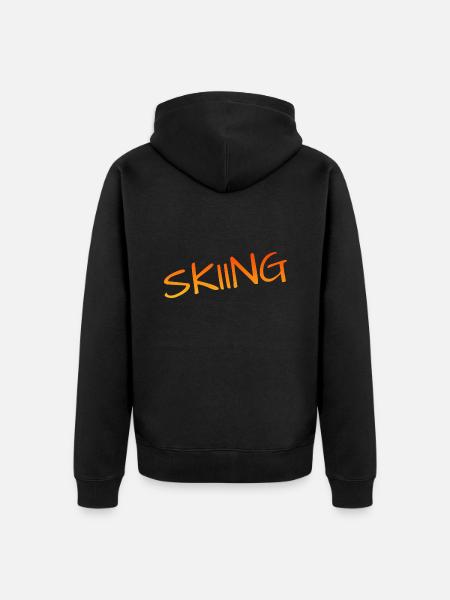 skiing, ski fahren - Unisex Premium Bio Zip Hoodie - Schwarz