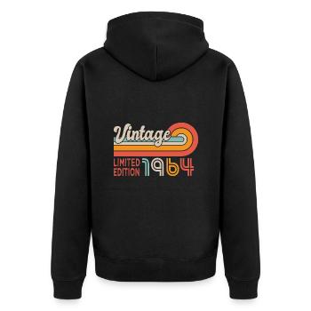 1964 Birthday Born in 1964 - Unisex Premium Organic Zip Hoodie - black - Back - Nico (187cm)