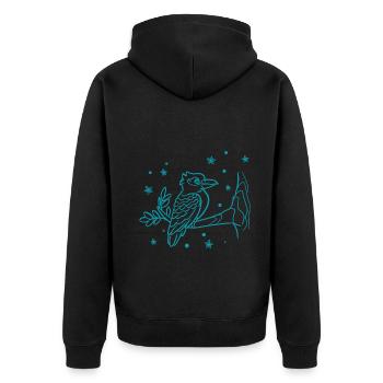 Vogel - Fliegen - Naturschutz Tierfreund - Zoo - Unisex Premium Bio Zip Hoodie - Schwarz - Hinten - Nico (187cm)