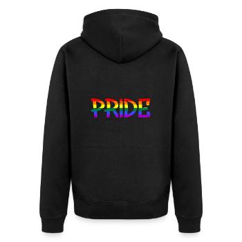 Pride, Lgbtq, Love is Love - Unisex Premium Bio Zip Hoodie - Schwarz - Hinten - Nico (187cm)