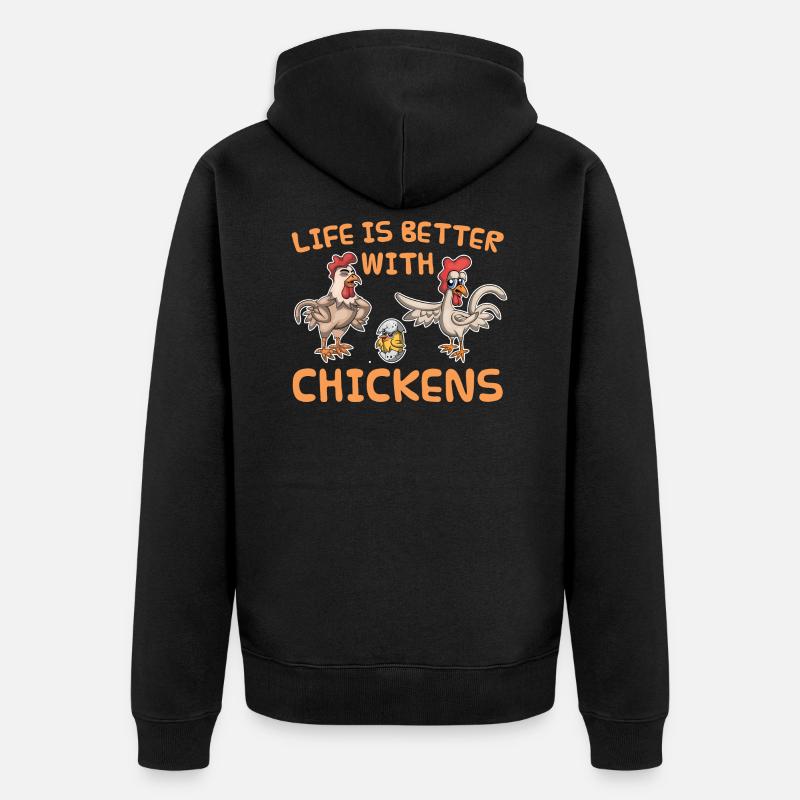 Poulet poules - Veste à capuche bio Premium Unisexe - noir