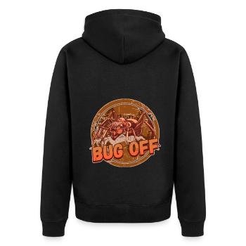Bug Off Pest Control Exterminator Design for a - Unisex Premium Organic Zip Hoodie - black - Back - Nico (187cm)