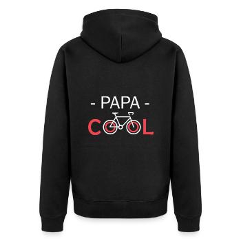 Vélo papa cool père et fils cycliste vélo - Veste à capuche bio Premium Unisexe - noir - Dos - Nico (187cm)
