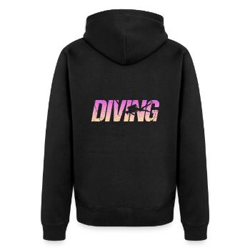 Tauchen Diving - Unisex Premium Bio Zip Hoodie - Schwarz - Hinten - Nico (187cm)