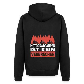Motorradfahren ist kein Verbrechen Motorrad Fahrer - Unisex Premium Bio Zip Hoodie - Schwarz - Hinten - Nico (187cm)