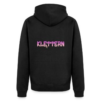 Kletterer Boulderer klettern bouldern Geschenk - Unisex Premium Bio Zip Hoodie - Schwarz - Hinten - Nico (187cm)