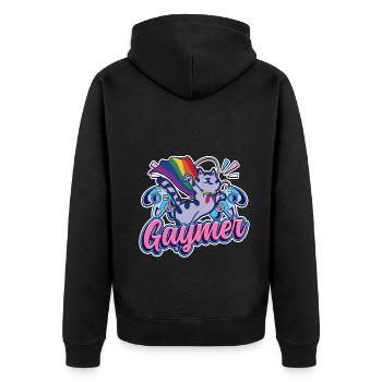 Gaymer Rainbow Gaming Égalité LGBT Pride - Veste à capuche bio Premium Unisexe - noir - Dos - Nico (187cm)