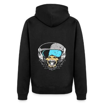 Lustiges Affe Schimpanse DNA - Unisex Premium Bio Zip Hoodie - Schwarz - Hinten - Nico (187cm)