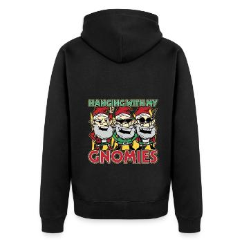 Accrocher avec mes gnomies Trois amis Gnomes - Veste à capuche bio Premium Unisexe - noir - Dos - Nico (187cm)