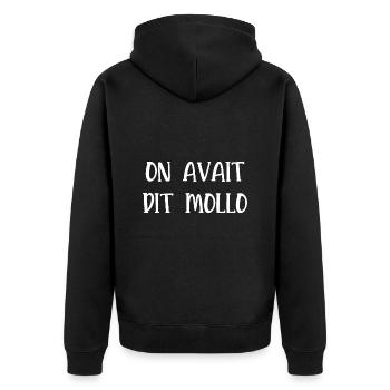 on avait dit mollo - Veste à capuche bio Premium Unisexe - noir - Dos - Nico (187cm)