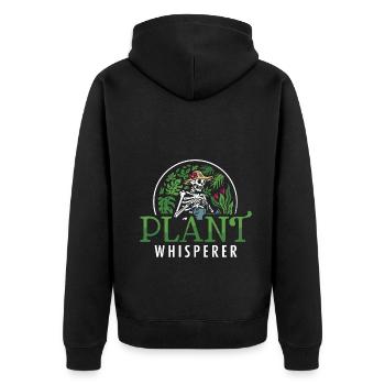 Plant Whisperer Hobby Gardener - Unisex Premium Bio Zip Hoodie - Schwarz - Hinten - Nico (187cm)