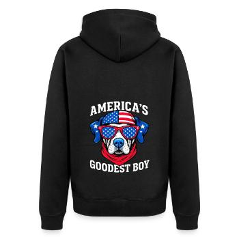 Le meilleur chien d’Amérique - Veste à capuche bio Premium Unisexe - noir - Dos - Nico (187cm)
