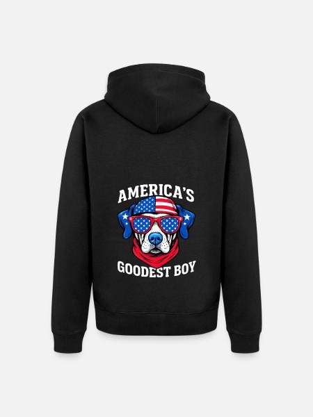 Amerikas Bester Hund - Unisex Premium Bio Zip Hoodie - Schwarz