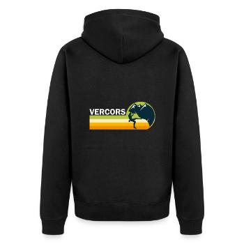climb escalade Vercors sport climbing - Veste à capuche bio Premium Unisexe - noir - Dos - Nico (187cm)