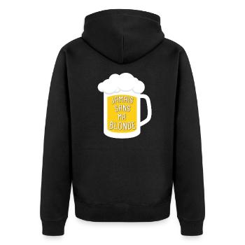 humour biere - Veste à capuche bio Premium Unisexe - noir - Dos - Nico (187cm)