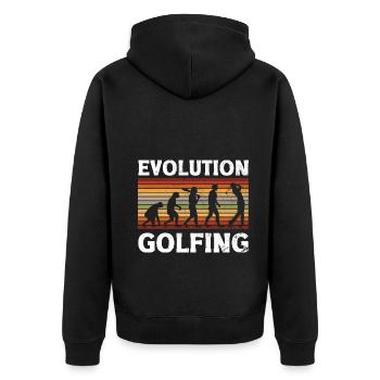 Évolution du golf du singe au golf masculin - Veste à capuche bio Premium Unisexe - noir - Dos - Nico (187cm)