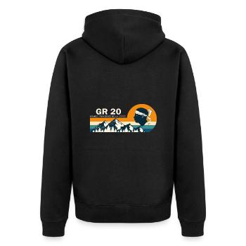 GR20 GR 20 randonnée Corse - Veste à capuche bio Premium Unisexe - noir - Dos - Nico (187cm)