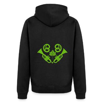 Bretzel - Chapiteau - Tente à bière - Fête - Festival folklorique - Veste à capuche bio Premium Unisexe - noir - Dos - Nico (187cm)