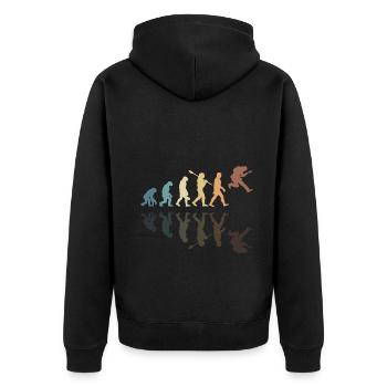 Human Evolution Guitar Band Retro Vintage - Veste à capuche bio Premium Unisexe - noir - Dos - Nico (187cm)
