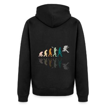 Human Evolution Guitar Band Retro Vintage - Veste à capuche bio Premium Unisexe - noir - Dos - Nico (187cm)