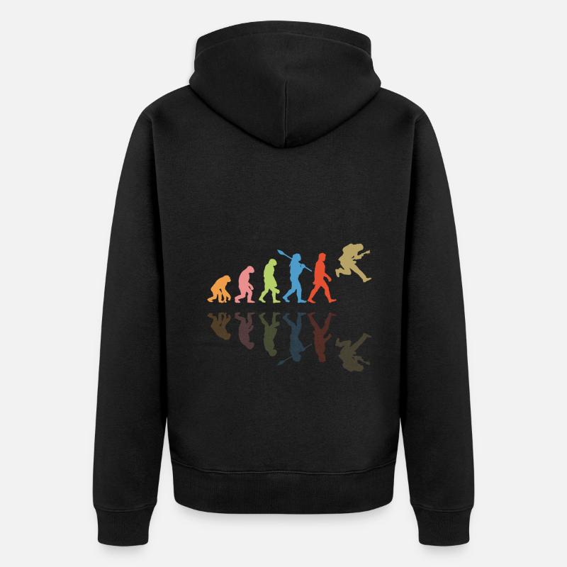 Human Evolution Guitar Band Retro Vintage - Veste à capuche bio Premium Unisexe - noir