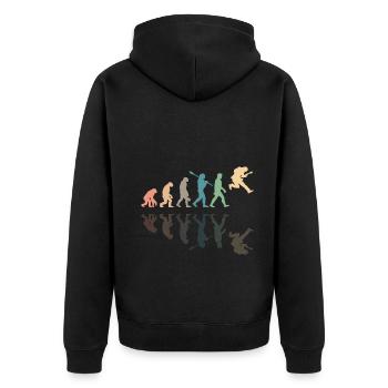 Human Evolution Guitar Band Retro Vintage - Veste à capuche bio Premium Unisexe - noir - Dos - Nico (187cm)