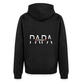 Love Dad Personalisiertes Vatertags-T-Shirt - Unisex Premium Bio Zip Hoodie - Schwarz - Hinten - Nico (187cm)