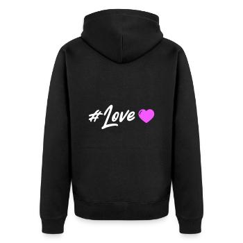 Coeur d’amour - Veste à capuche bio Premium Unisexe - noir - Dos - Nico (187cm)