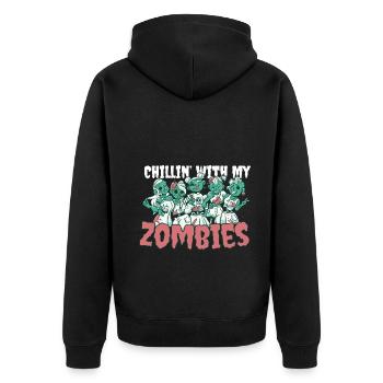 Chillin' Avec Mes Zombies Infirmière Costume d’Halloween - Veste à capuche bio Premium Unisexe - noir - Dos - Nico (187cm)