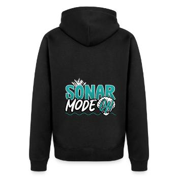 Marine Science Design for an Ocean Student - Unisex Premium Organic Zip Hoodie - black - Back - Nico (187cm)