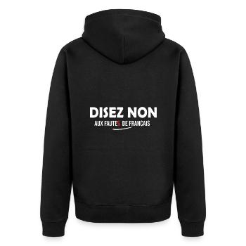 Français langue Française faute orthographe - Veste à capuche bio Premium Unisexe - noir - Dos - Nico (187cm)