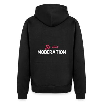 I Always Drink In Moderation - Unisex Premium Organic Zip Hoodie - black - Back - Nico (187cm)