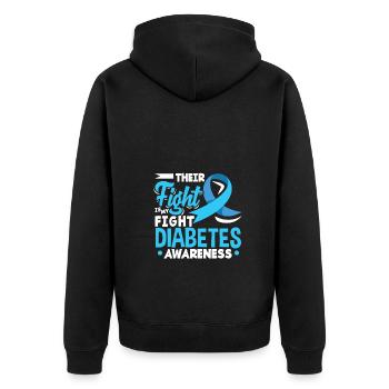 T1D Diabetes Type 1 Diabetic Gift - Unisex Premium Organic Zip Hoodie - black - Back - Nico (187cm)