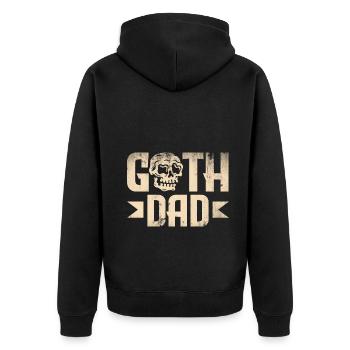 Goth Dad Dark Gothic Skull - Unisex Premium Bio Zip Hoodie - Schwarz - Hinten - Nico (187cm)