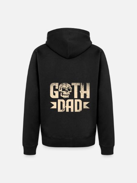Goth Dad Dark Gothic Skull - Unisex Premium Bio Zip Hoodie - Schwarz
