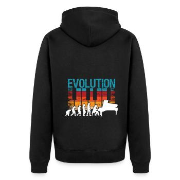 Evolution Piano Musician Keyboard Orchestra - Unisex Premium Bio Zip Hoodie - Schwarz - Hinten - Nico (187cm)