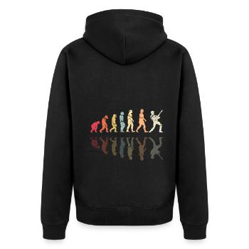 Human Evolution Guitar Band Retro Vintage - Veste à capuche bio Premium Unisexe - noir - Dos - Nico (187cm)